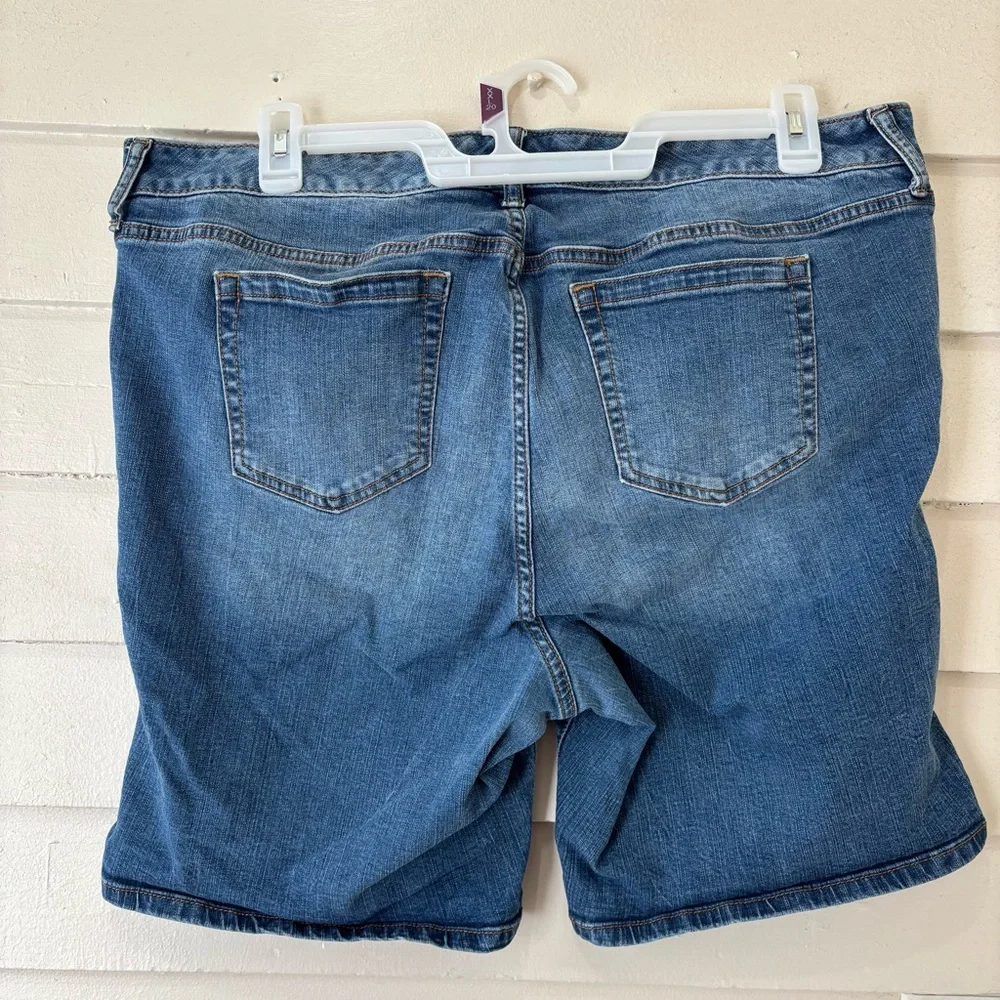 Torrid Plus Size Distressed Long Denim Shorts